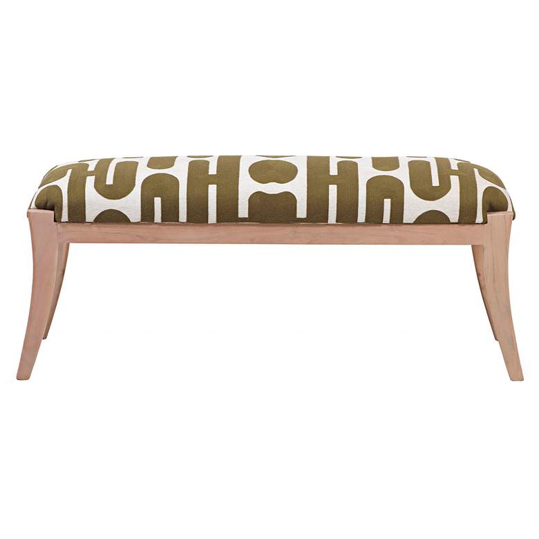 Image 3 TOV Arielle 48" Wide Olive and White Modern Rectangular Bench more views