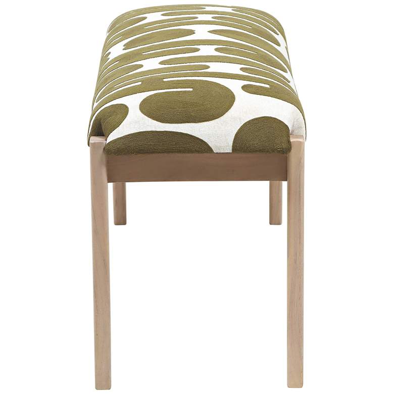 Image 4 TOV Arielle 48" Wide Olive and White Modern Rectangular Bench more views