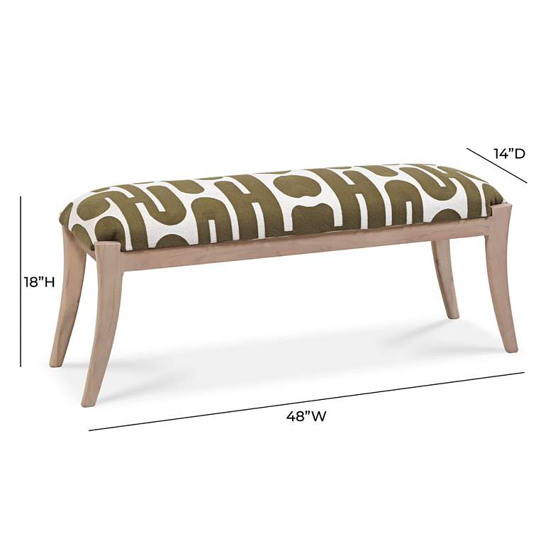 Image 5 TOV Arielle 48" Wide Olive and White Modern Rectangular Bench more views