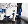 7_TOV Astrid 26" Wide Navy Blue Velvet Dining Chair with Rolled Arms more views