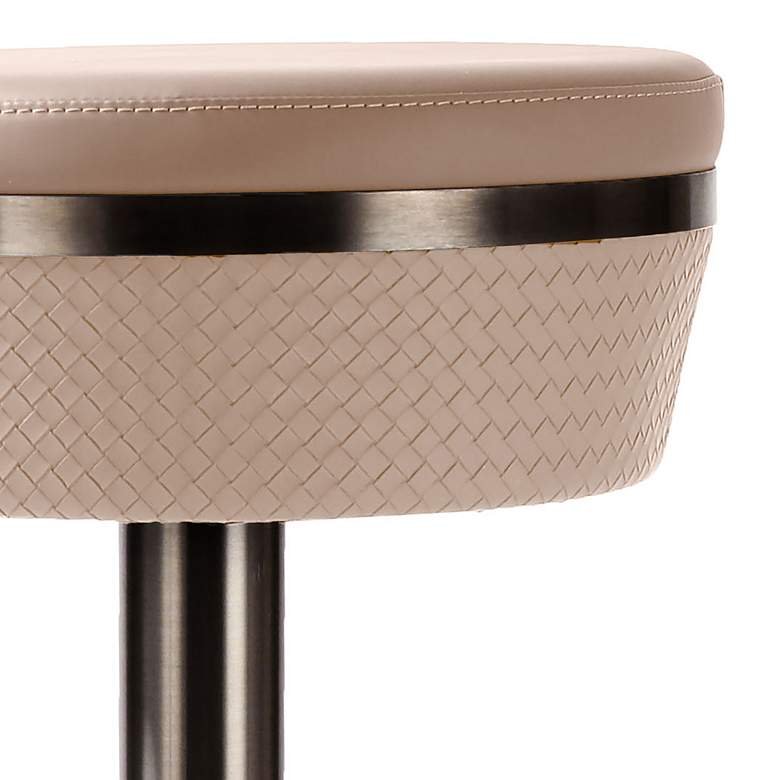 Image 2 TOV Astro Adjustable Height Cafe au Lait Vegan Leather Swivel Bar Stool more views