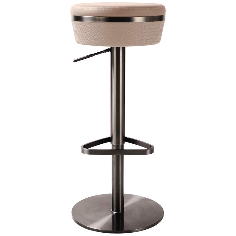 Image 3 TOV Astro Adjustable Height Cafe au Lait Vegan Leather Swivel Bar Stool more views