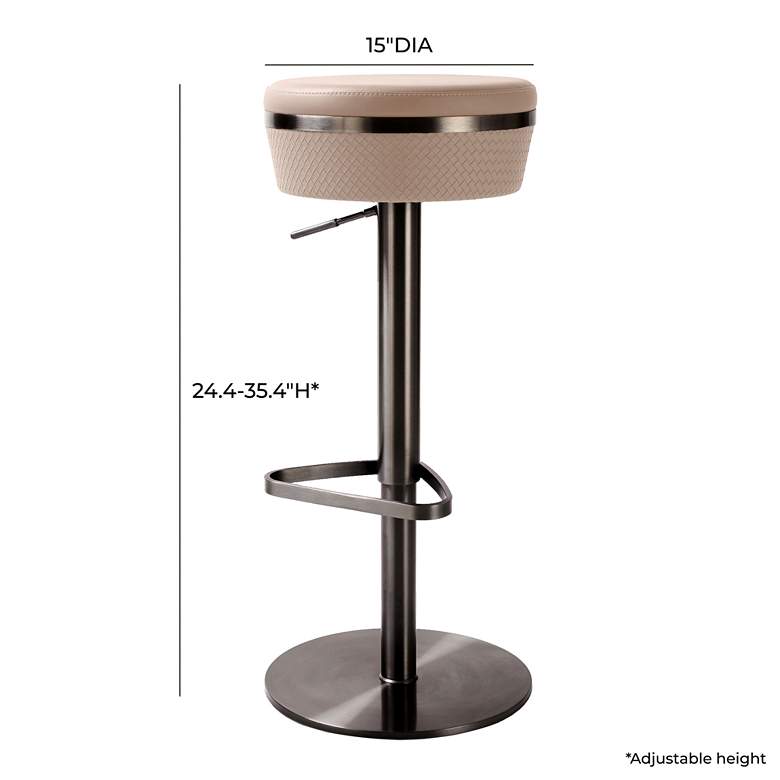 Image 5 TOV Astro Adjustable Height Cafe au Lait Vegan Leather Swivel Bar Stool more views