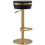2_TOV Astro Adjustable Height Modern Black Vegan Leather Swivel Bar Stool