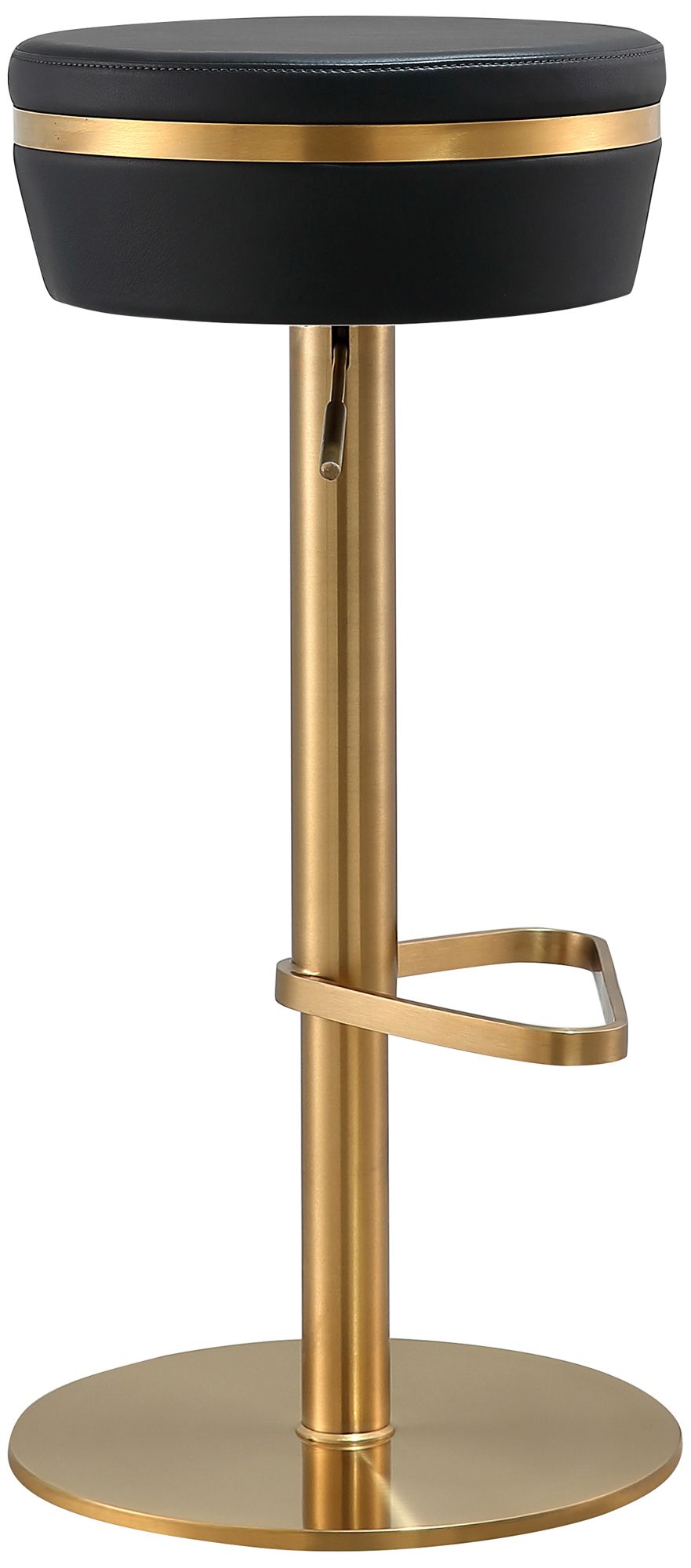 TOV Astro Adjustable Height Modern Black Vegan Leather Swivel Bar Stool in scene