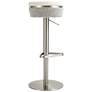 1_TOV Astro Adjustable Height Modern White and Gray Boucle Swivel Stool