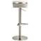 TOV Astro Adjustable Height Modern White and Gray Boucle Swivel Stool