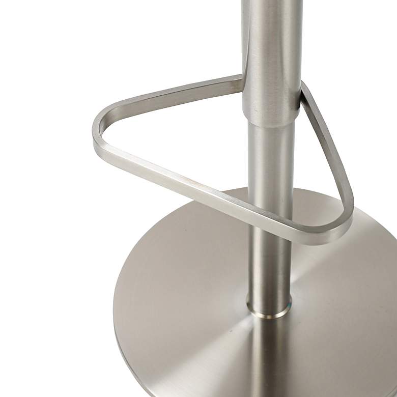 Image 2 TOV Astro Adjustable Height Modern White and Gray Boucle Swivel Stool more views
