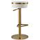 TOV Astro Adjustable Height Modern White Vegan Leather Bar Stool
