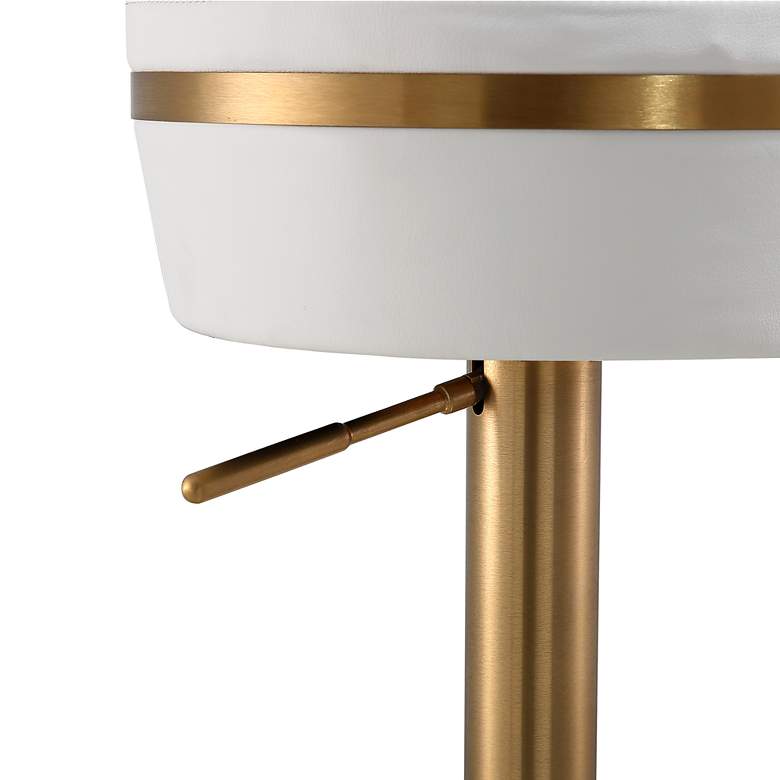 Image 4 TOV Astro Adjustable Height Modern White Vegan Leather Bar Stool more views