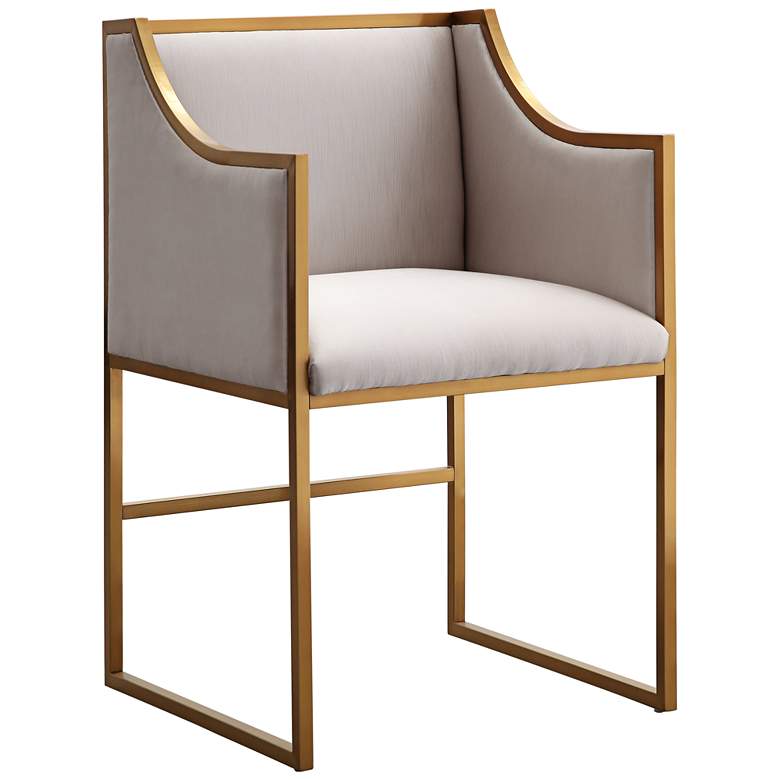 Image 1 TOV Atara 22" Wide Modern Cream Velvet and Gold Armchair