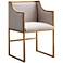 TOV Atara 22" Wide Modern Cream Velvet and Gold Armchair