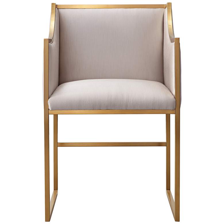 Image 3 TOV Atara 22" Wide Modern Cream Velvet and Gold Armchair more views