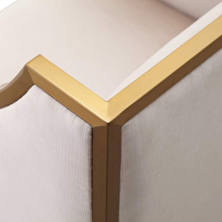 Image 5 TOV Atara 22" Wide Modern Cream Velvet and Gold Armchair more views