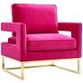 1_TOV Avery 33 1/2" Wide Gold and Pink Velvet Modern Accent Chair