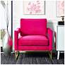 2_TOV Avery 33 1/2" Wide Gold and Pink Velvet Modern Accent Chair more views