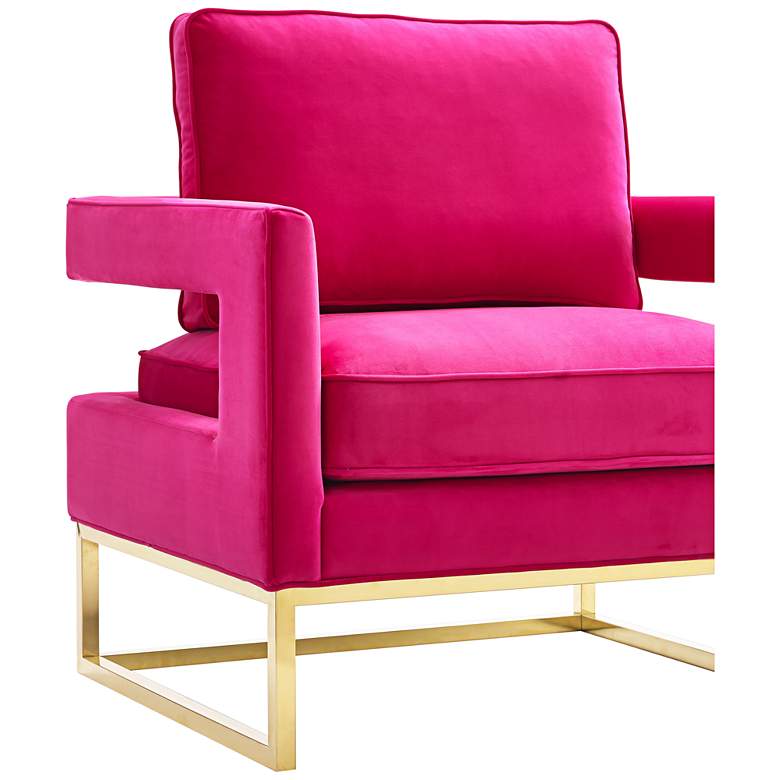 Image 3 TOV Avery 33 1/2" Wide Gold and Pink Velvet Modern Accent Chair more views