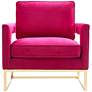 4_TOV Avery 33 1/2" Wide Gold and Pink Velvet Modern Accent Chair more views
