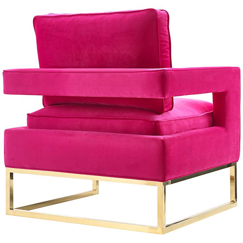 Image 5 TOV Avery 33 1/2" Wide Gold and Pink Velvet Modern Accent Chair more views