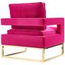 5_TOV Avery 33 1/2" Wide Gold and Pink Velvet Modern Accent Chair more views