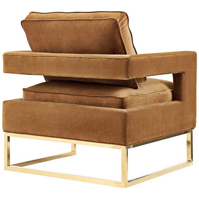 Image 4 TOV Avery 33 1/2" Wide Modern Cognac Velvet Accent Armchair more views