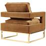 4_TOV Avery 33 1/2" Wide Modern Cognac Velvet Accent Armchair more views