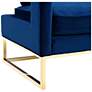 4_TOV Avery 33 1/2" Wide Modern Navy Blue Upholstered Velvet Armchair more views