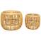 TOV Azrina Natural Rattan Wood Nesting Tables Set of 2