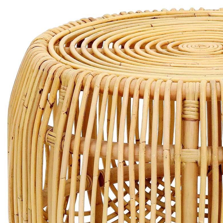 Image 2 TOV Azrina Natural Rattan Wood Nesting Tables Set of 2 more views