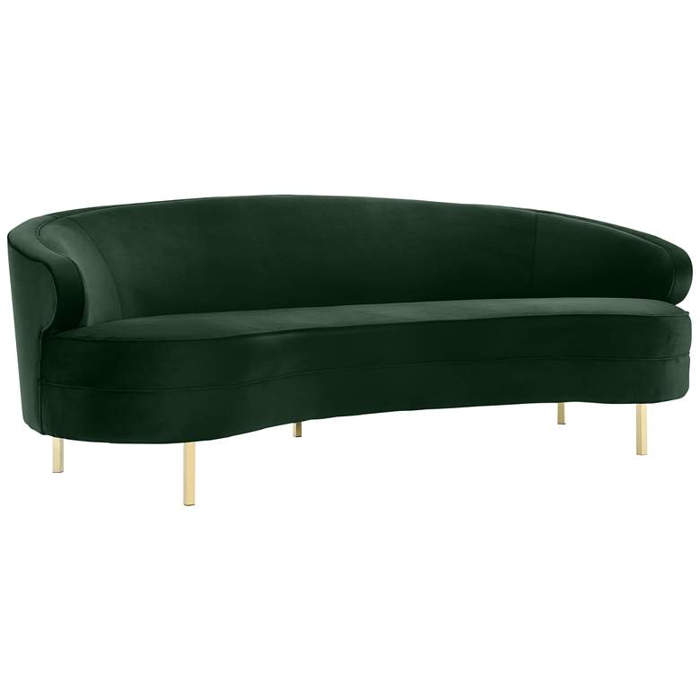 Image 2 TOV Baila 89 1/2" Wide Green Velvet Modern Curved Sofa