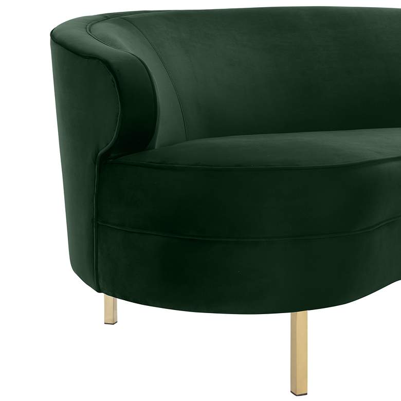 Image 3 TOV Baila 89 1/2" Wide Green Velvet Modern Curved Sofa more views