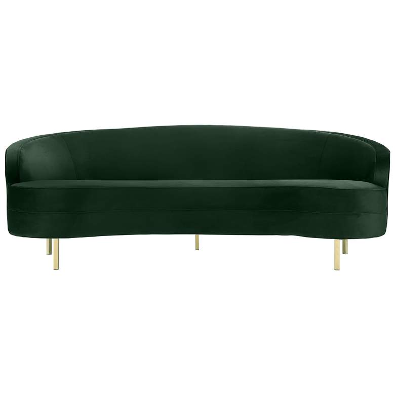 Image 6 TOV Baila 89 1/2" Wide Green Velvet Modern Curved Sofa more views