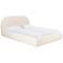 TOV Bara 86 1/4" Cream Textured Velvet Fabric Modern King Size Bed