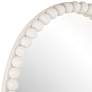 4_TOV Baria 30" Round Painted White Wooden Beaded Wall Mirror more views