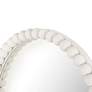 5_TOV Baria 30" Round Painted White Wooden Beaded Wall Mirror more views