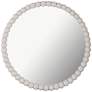 6_TOV Baria 30" Round Painted White Wooden Beaded Wall Mirror more views