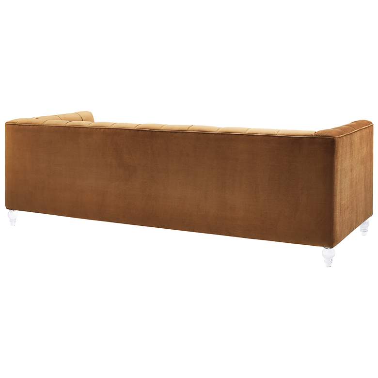 Image 5 TOV Bea 90 1/2" Wide Cognac Velvet Button Tufted Modern Sofa more views