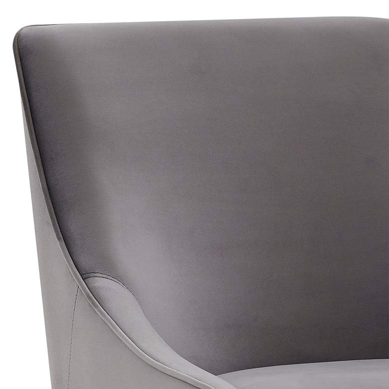 Image 2 TOV Beatrix 25 1/2" Modern Dark Gray Velvet Fabric Counter Stool more views