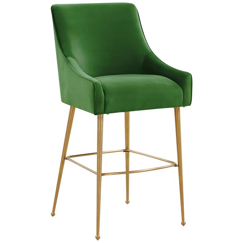 Image 1 TOV Beatrix 25 1/2" Modern Green Velvet Fabric Counter Stool