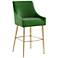 TOV Beatrix 25 1/2" Modern Green Velvet Fabric Counter Stool