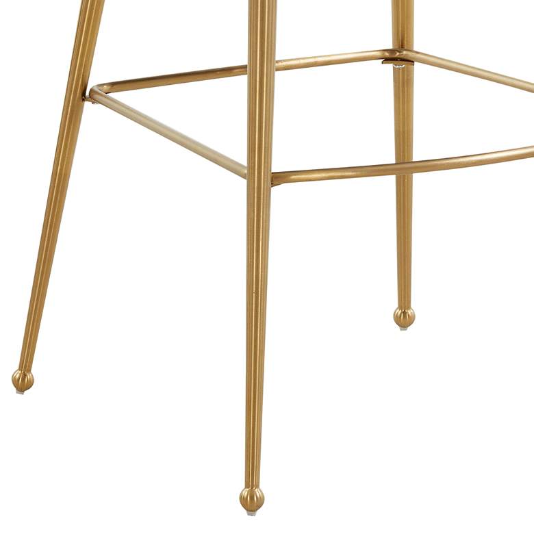 Image 3 TOV Beatrix 25 1/2" Modern Green Velvet Fabric Counter Stool more views