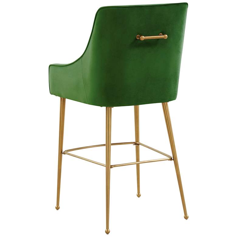 Image 6 TOV Beatrix 25 1/2" Modern Green Velvet Fabric Counter Stool more views