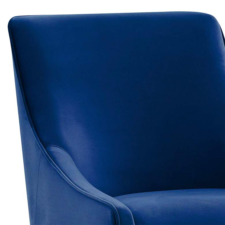 Image 2 TOV Beatrix 25 1/2" Modern Navy Blue Velvet Fabric Counter Stool more views