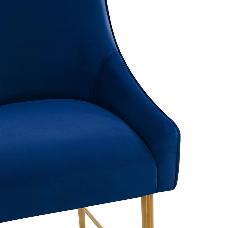 Image 4 TOV Beatrix 25 1/2" Modern Navy Blue Velvet Fabric Counter Stool more views