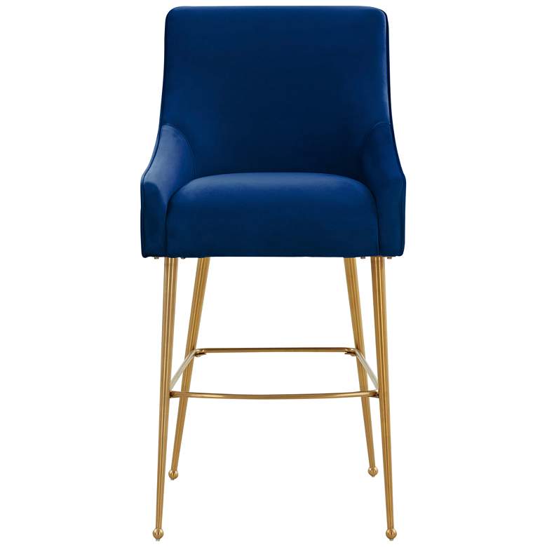 Image 5 TOV Beatrix 25 1/2" Modern Navy Blue Velvet Fabric Counter Stool more views
