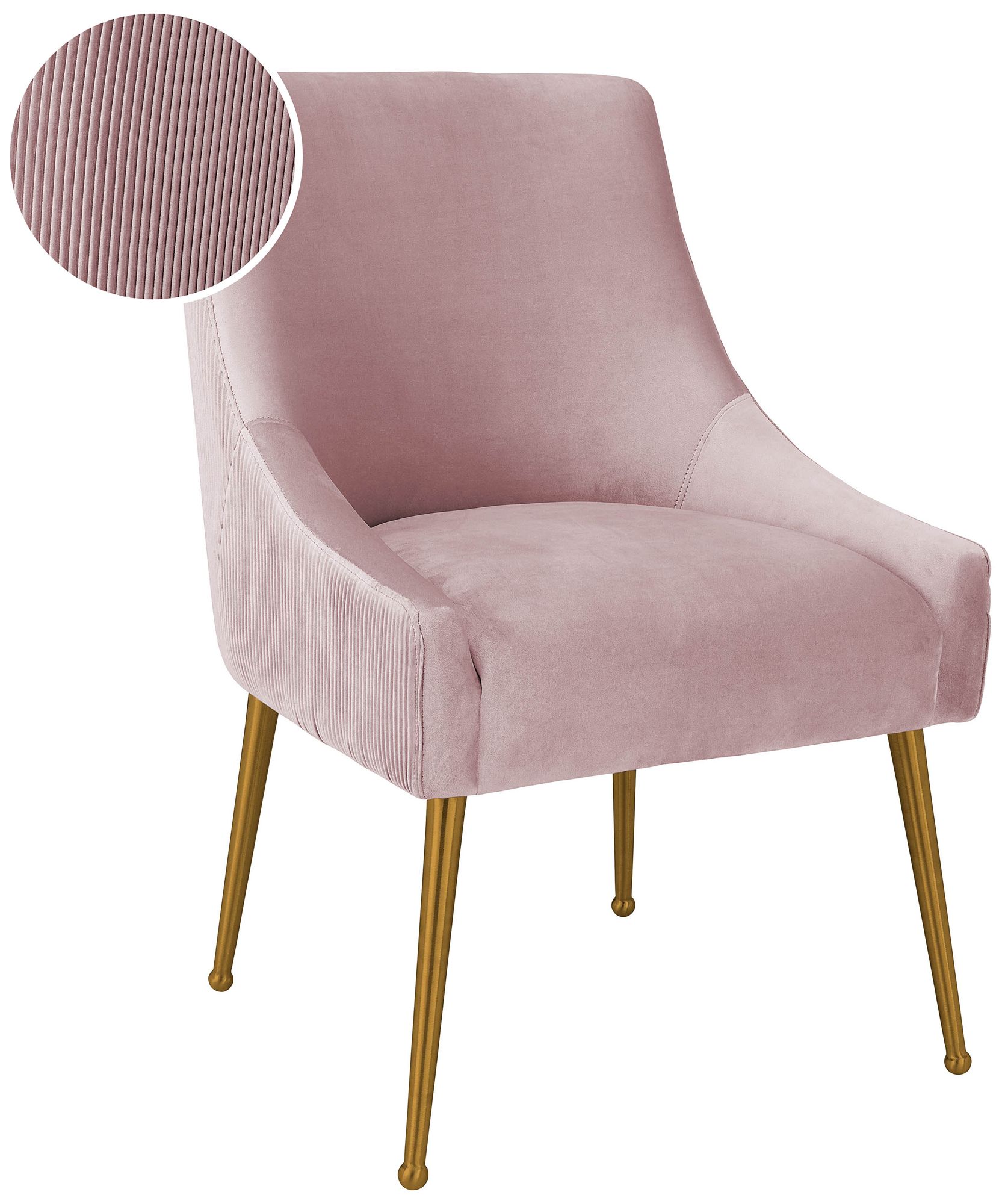 Image 7 TOV Beatrix 25 1/4" Pleated Mauve Pink Velvet Modern Side Chair more views