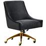 1_TOV Beatrix 27 1/2" Wide Black Velvet Adjustable Swivel Office Chair