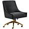 TOV Beatrix 27 1/2" Wide Black Velvet Adjustable Swivel Office Chair
