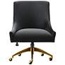 3_TOV Beatrix 27 1/2" Wide Black Velvet Adjustable Swivel Office Chair more views