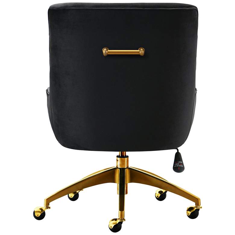 Image 4 TOV Beatrix 27 1/2" Wide Black Velvet Adjustable Swivel Office Chair more views
